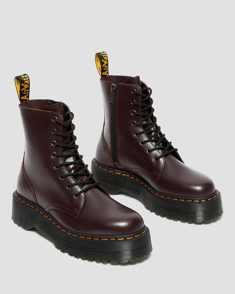 Botas Plataforma Dr Martens Jadon Smooth Cuero Mujer Vino | MX 535BEX